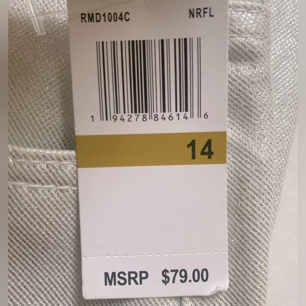 Rebecca Minkoff Women's Metallic Silver Jeans Size 14 NWT 100% Cotton Trendy Y2K - Picture 16 of 16
